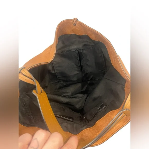 Rebecca Minkoff Isobel Pebbled Soft Leather Hobo Shoulder Purse Camel Brown - Picture 8 of 15